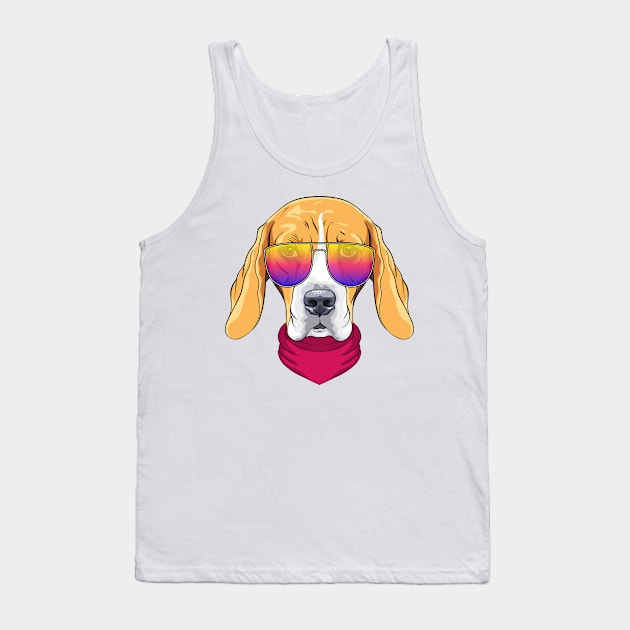 Hipster serious dog Beagle Tank Top by kavalenkava